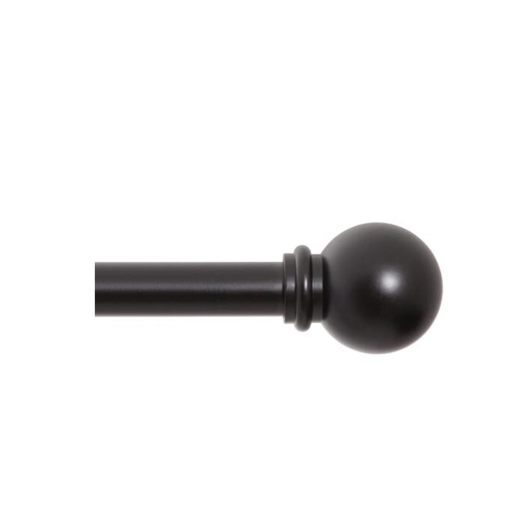 NWT Kenney Chelsea Ball‎ End Window Curtain Rod Black 48-86 Inch
